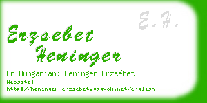 erzsebet heninger business card