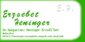 erzsebet heninger business card
